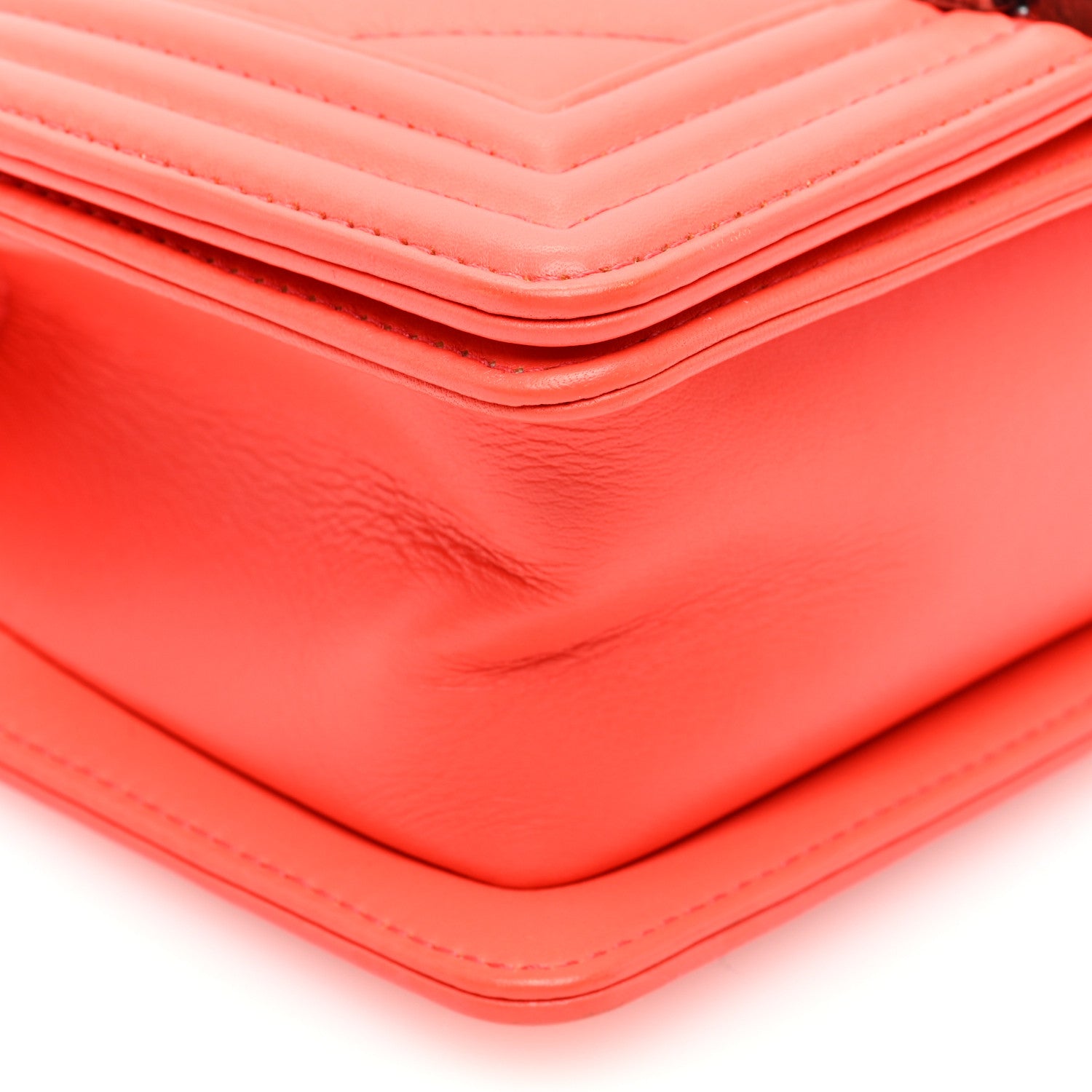 Chanel Calfskin Chevron Quilted Small Boy Flap Coral 9 of 10