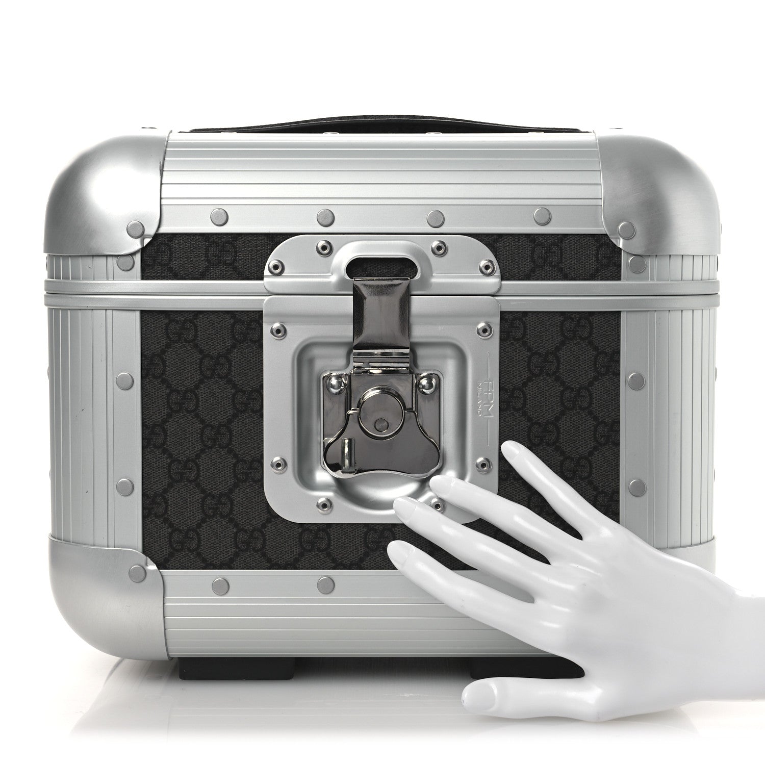 GUCCI アンティーク シルバー ジュエリーボックス GUCCI Italy Sleek Luxurious Silver Plated Wood Lined Decorative