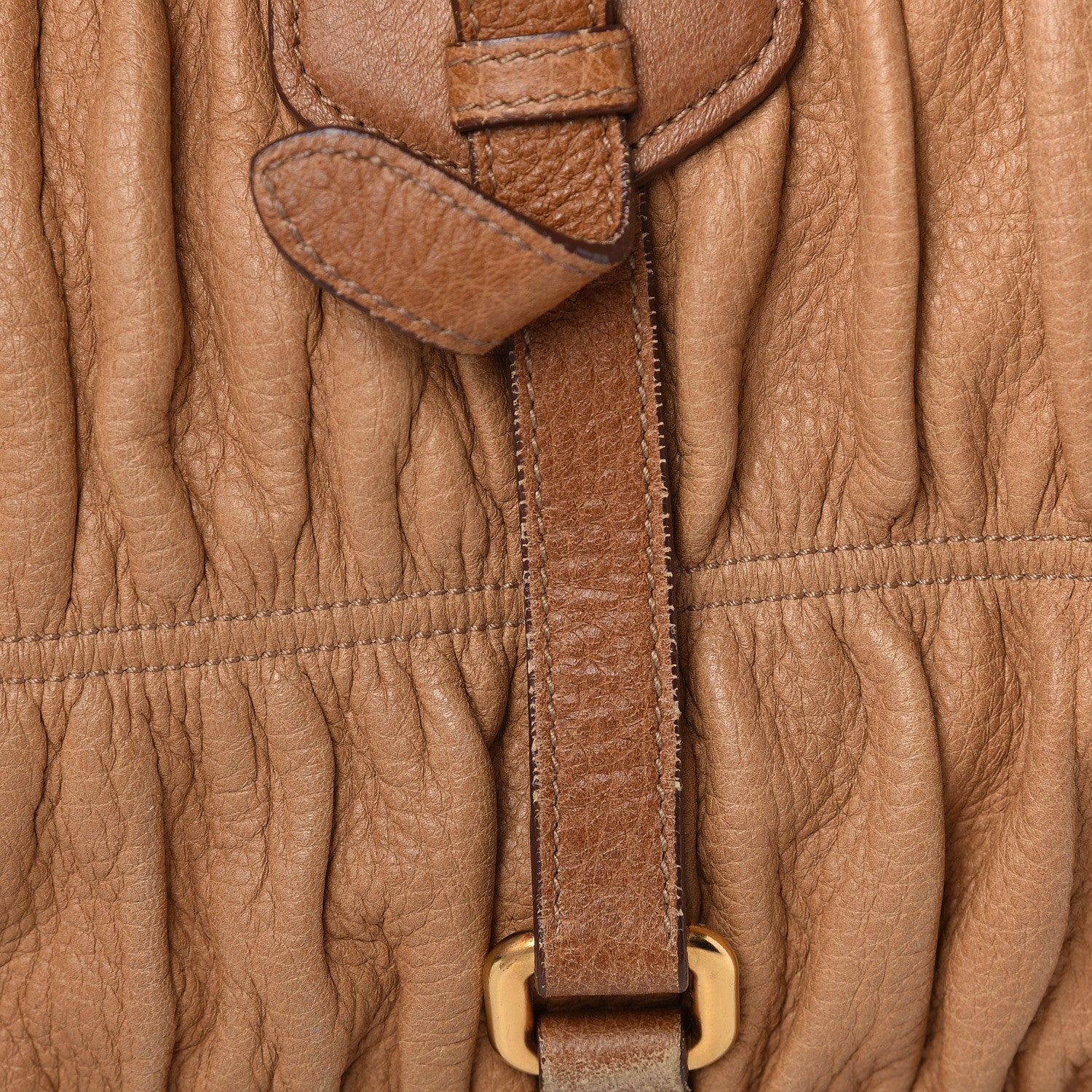 Prada Cervo Deerskin Gaufre Dome Satchel Naturale 26 of 30