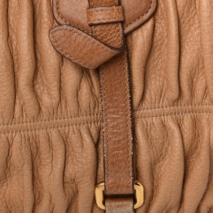 Prada Cervo Deerskin Gaufre Dome Satchel Naturale 26 of 30