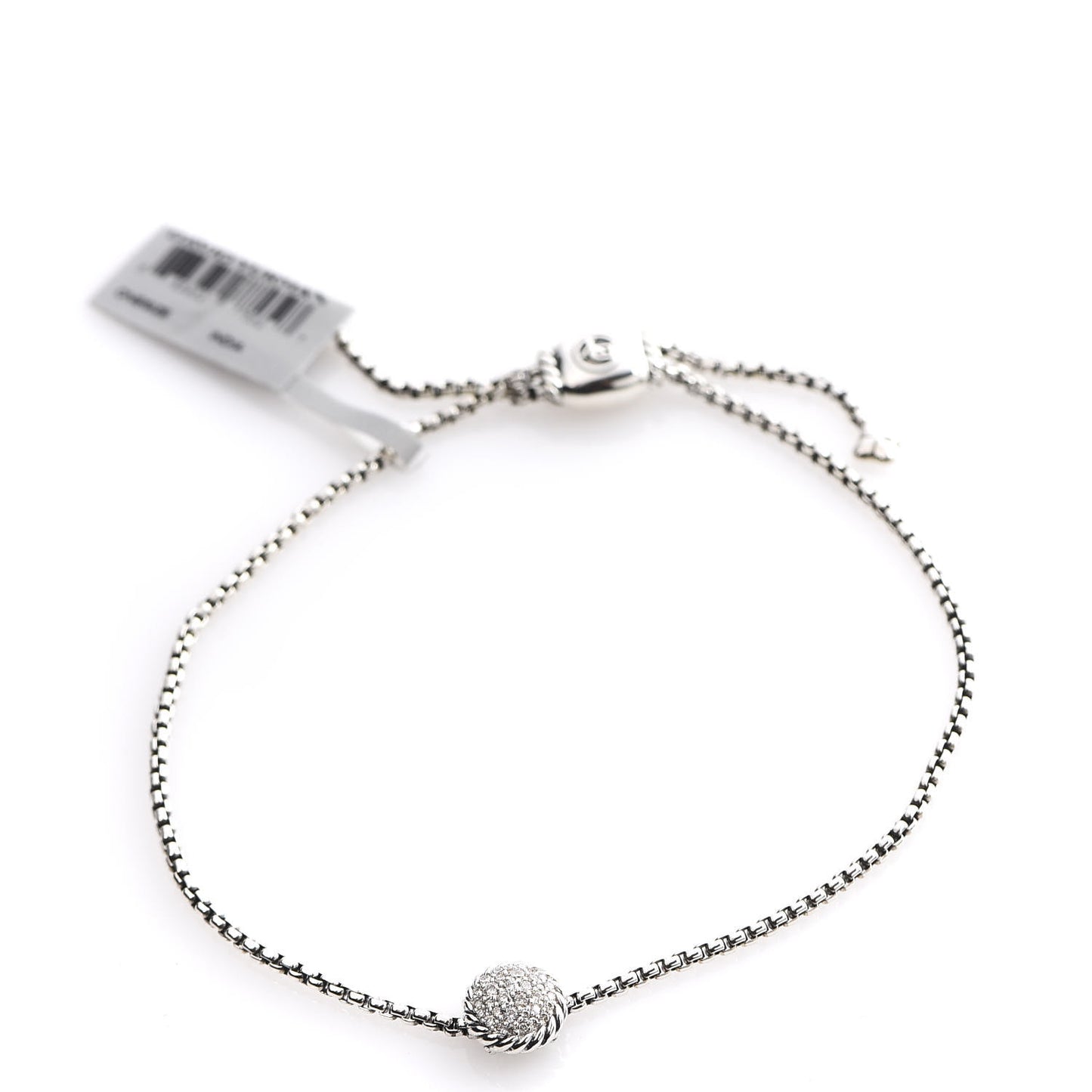 Sterling Silver Diamond 9mm Chatelaine Petite Pave Bracelet