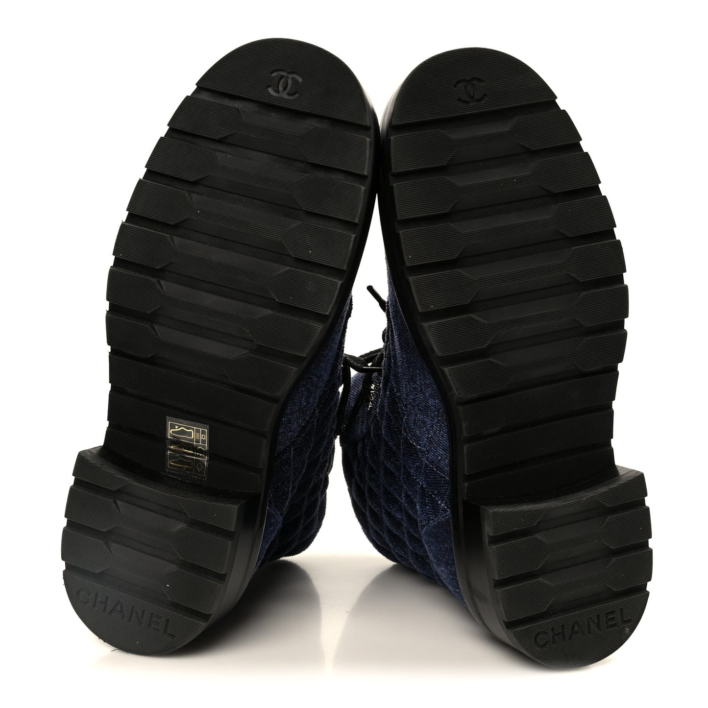 Shiny Calfskin Velvet Quilted Lace Up Combat Boots 37 Blue