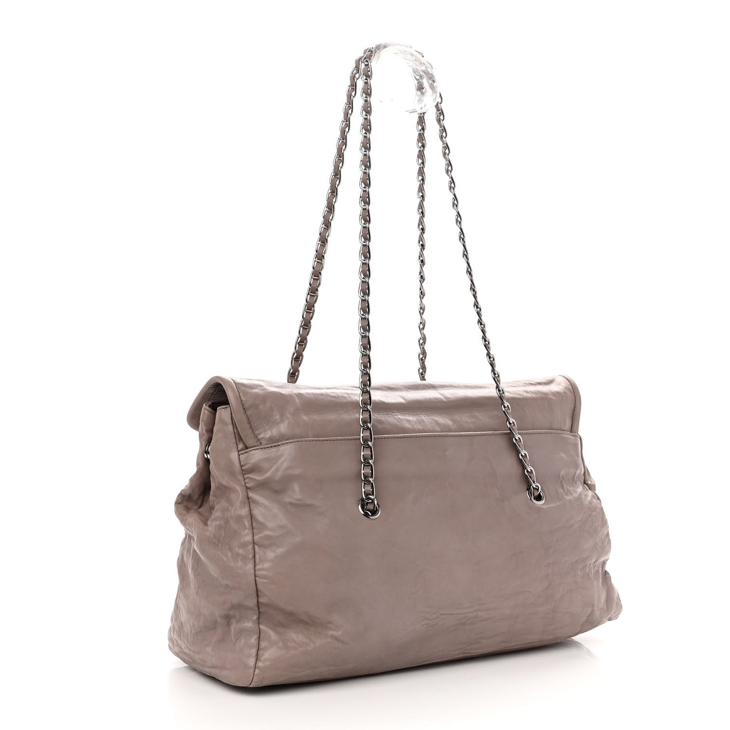 Royal Calf Easy Foldover Pushlock Chain Satchel Argilla