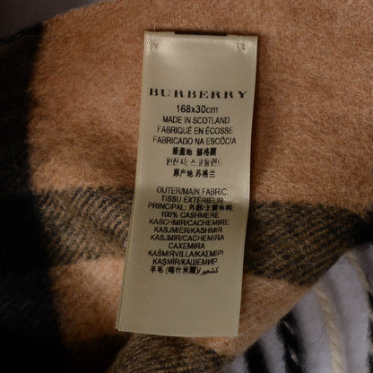 Burberry Cashmere Giant Check Fringe Scarf Camel 4 of 6