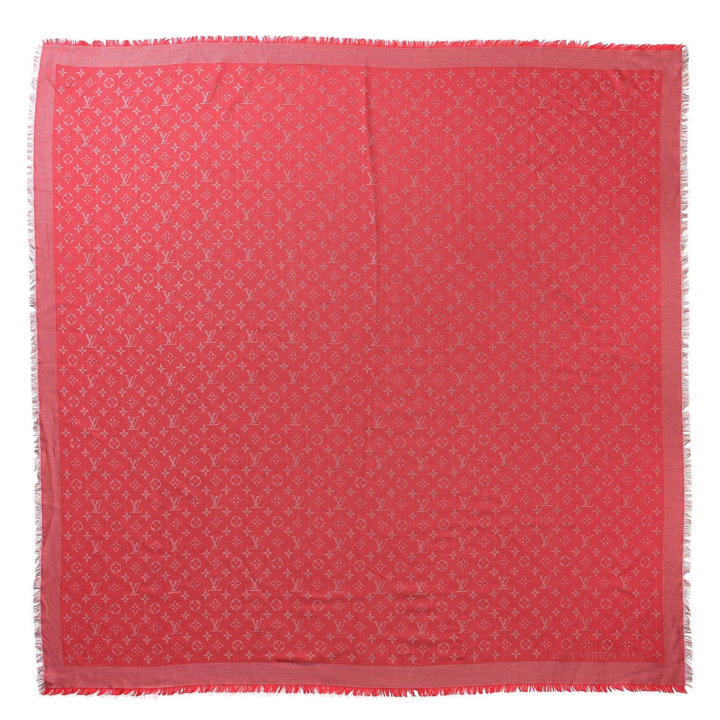 Wool Silk Monogram Rainbow Shawl Rubis