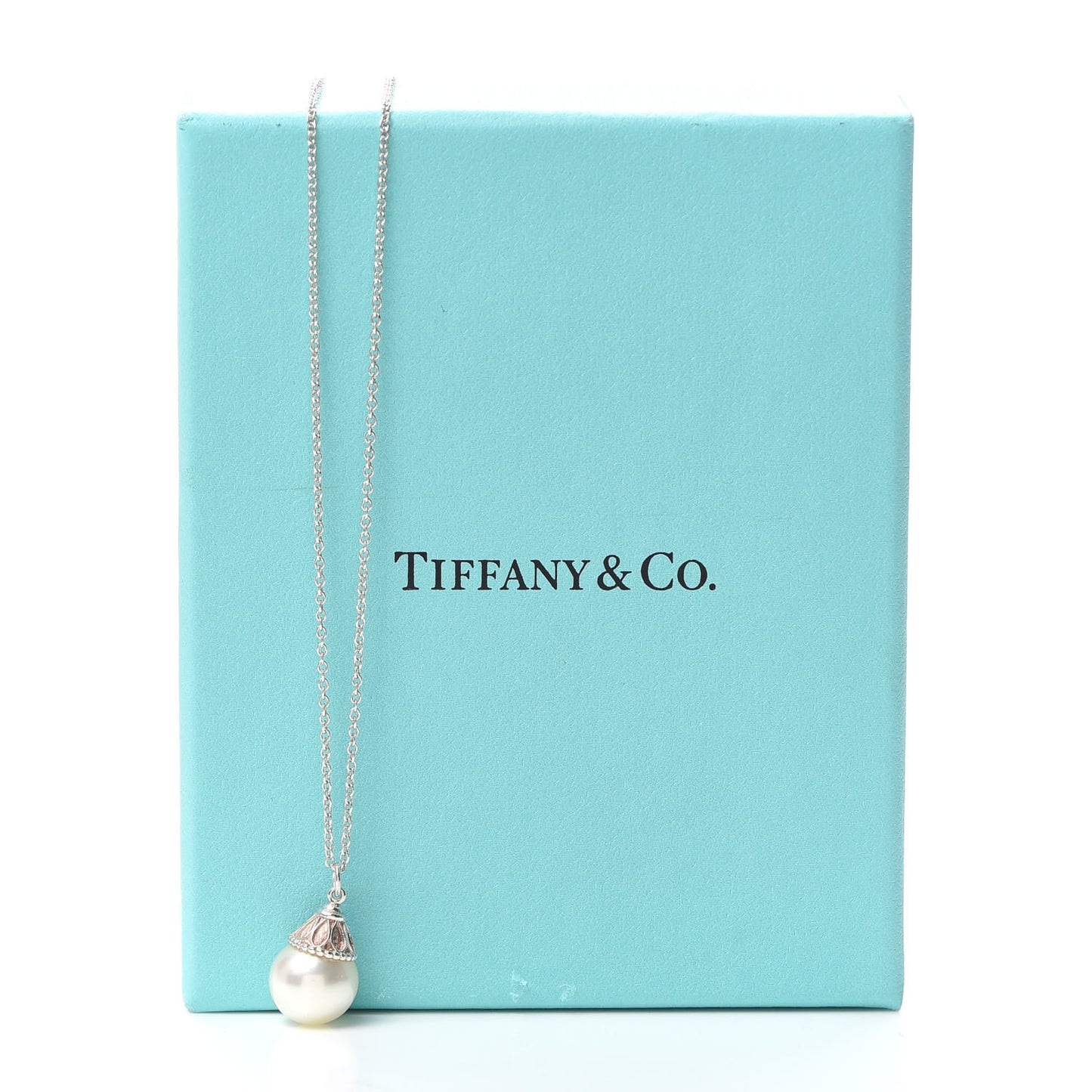 Sterling Silver Pearl Ziegfeld Drop Pendant Necklace