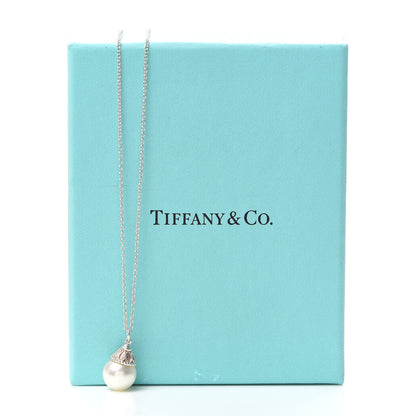 Tiffany Sterling Silver Pearl Ziegfeld Drop Pendant Necklace 6 of 6