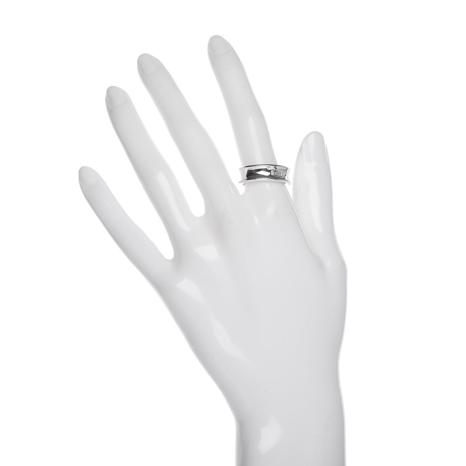 Tiffany Sterling Silver 1837 Band Ring 54 7 2 of 5