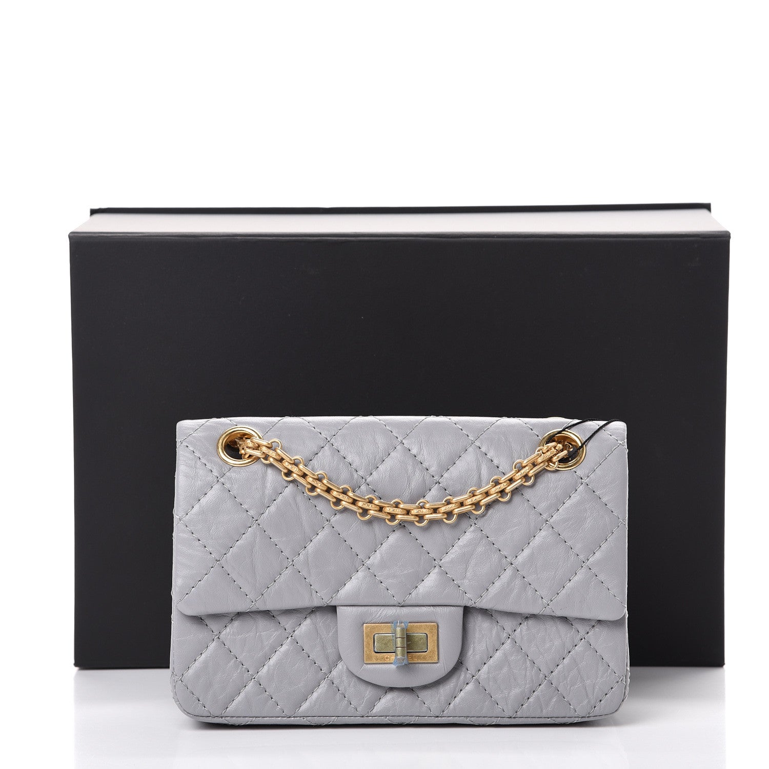 Chanel Aged Calfskin Quilted 2.55 Reissue Mini Flap Grey 10 of 10
