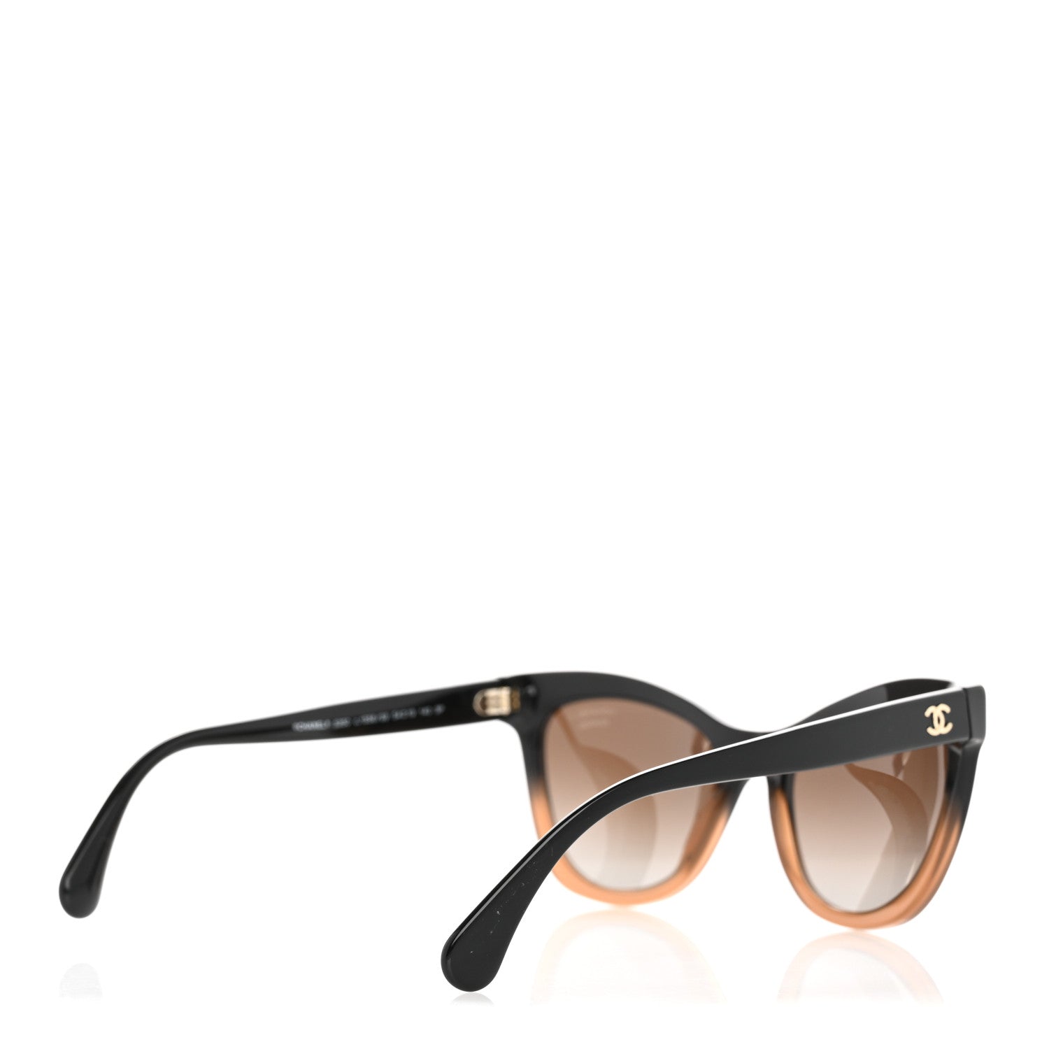 Chanel Acetate CC Cat Eye Summer Sunglasses 5350 Black Beige 5 of 9