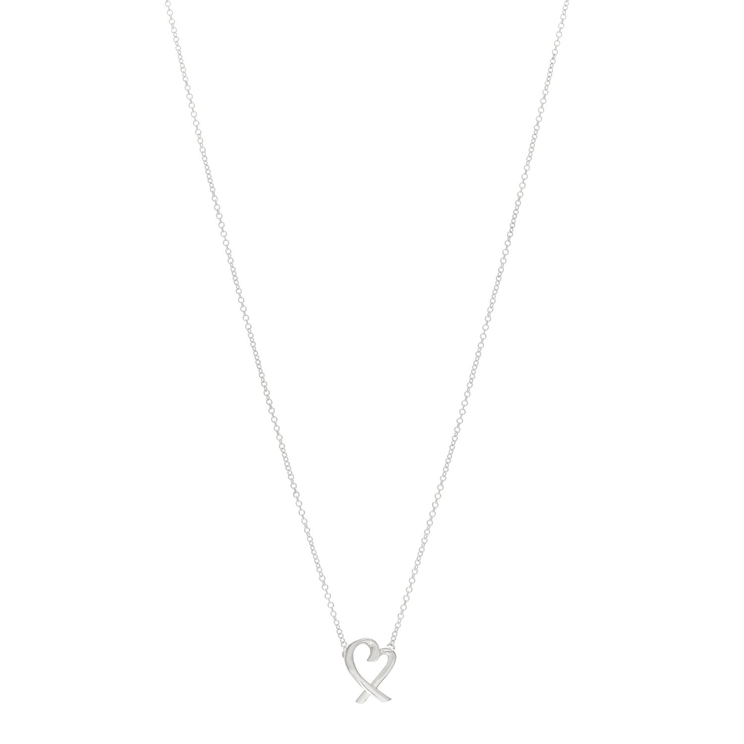 Tiffany Sterling Silver Mini Paloma Picasso Loving Heart Pendant Necklace 1 of 6