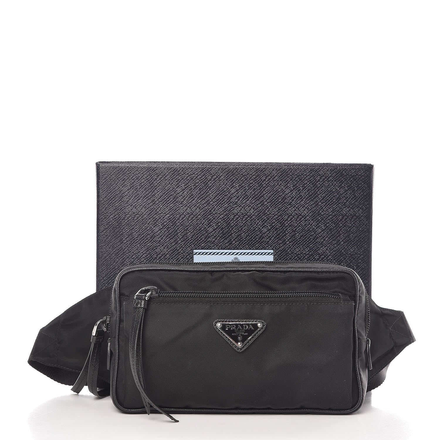 Prada Tessuto Nylon Saffiano Belt Bag Black 12 of 12