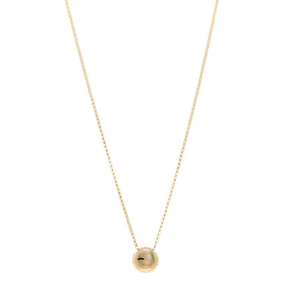 Roberto Coin 18K Yellow Gold Enamel Diamond Tiny Treasures Wink Emoji Pendant Necklace Black 1 of 4