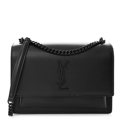 Saint Laurent Calfskin Medium Monogram Monochrome Sunset Black 1 of 10