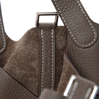 Hermes Taurillon Clemence Picotin Lock 18 PM Etoupe 9 of 11