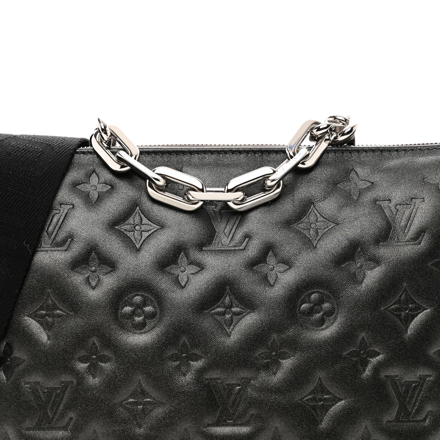 Lambskin Embossed Monogram Coussin PM Anthracite