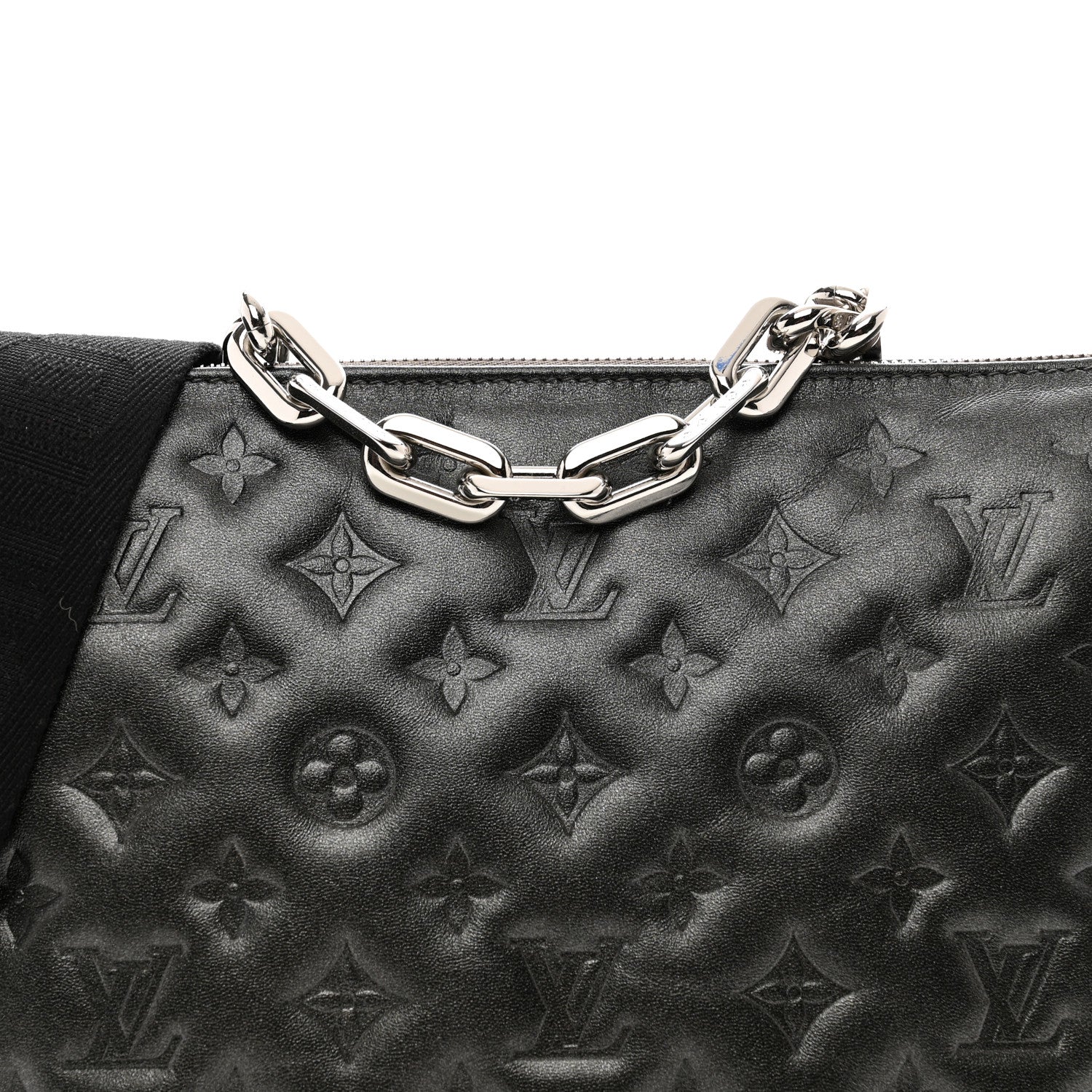 Louis Vuitton Lambskin Embossed Monogram Coussin PM Anthracite 5 of 9