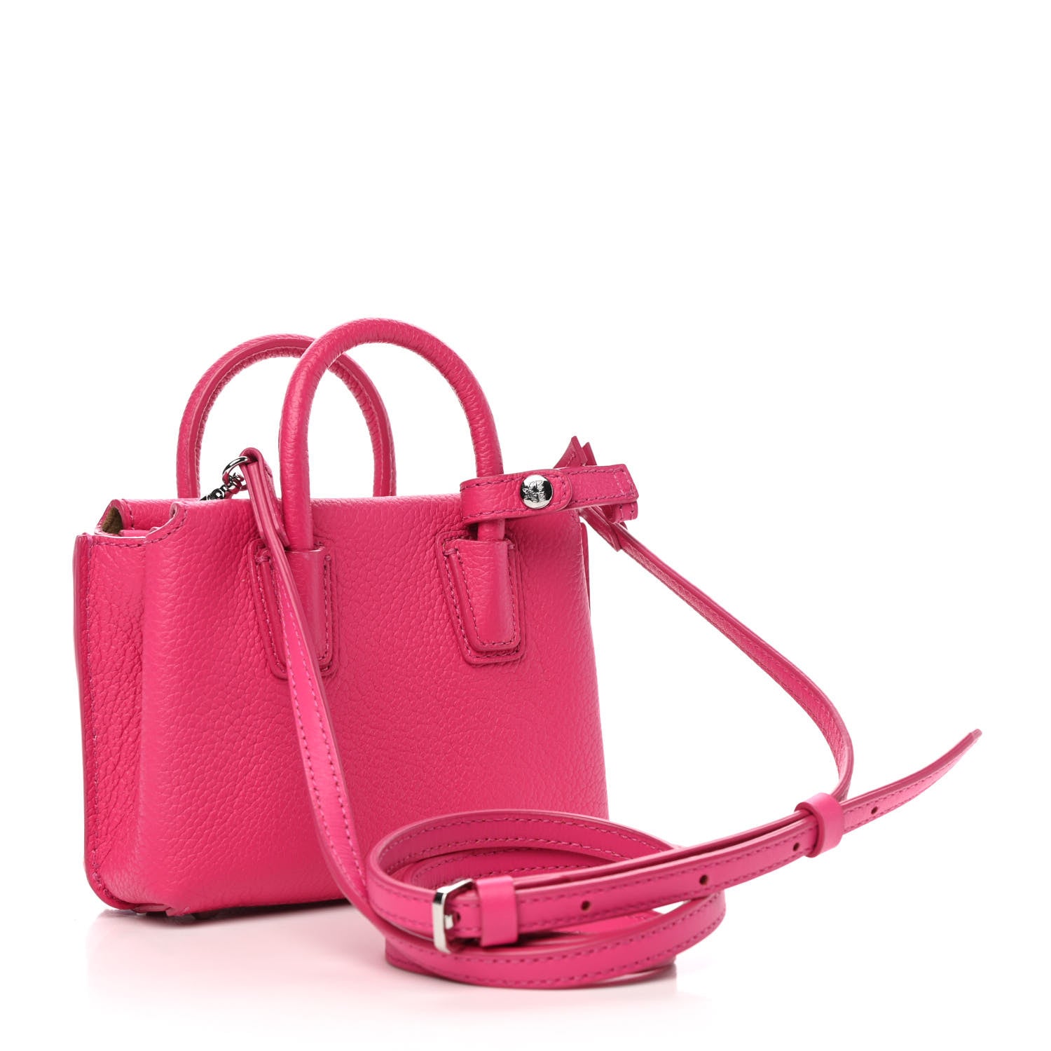 MCM Grained Calfskin X-Mini Milla Tote Beetroot Pink 3 of 9