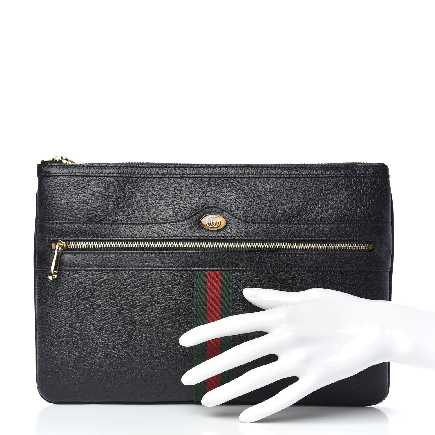 Gucci Calfskin Large Ophidia Pouch Clutch Black 2 of 10