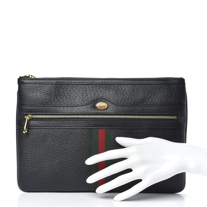 Gucci Calfskin Large Ophidia Pouch Clutch Black 2 of 10