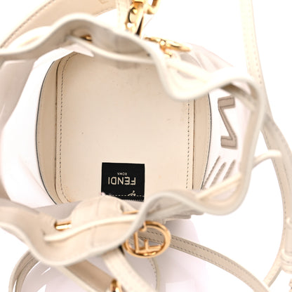 Fendi Mesh Vitello King F is Fendi Logo Embroidered Mini Mon Tresor Bucket Bag Sabbia White Ice 8 of 16