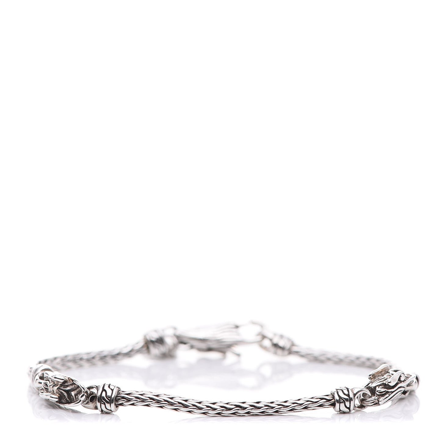 Sterling Silver Naga Dragon Station Bracelet