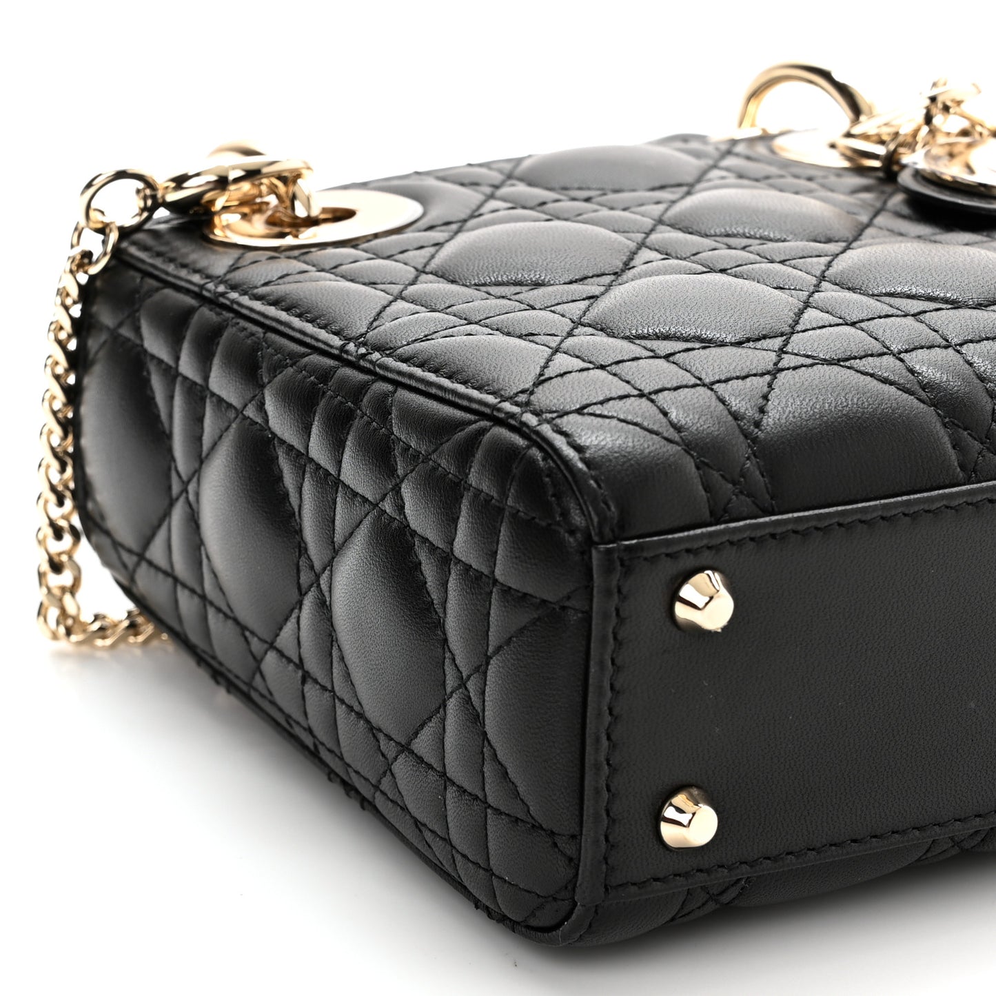 Lambskin Cannage Mini Lady Dior Black