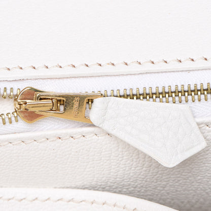 Hermes Taurillon Clemence Birkin 35 White 12 of 27