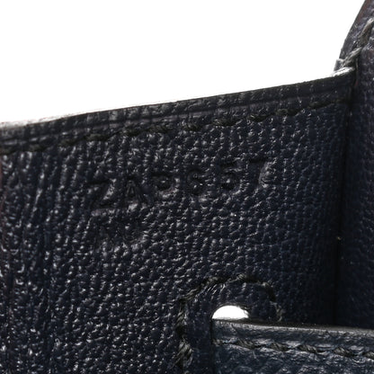 Hermes Grained Monsieur Birkin Sellier 25 Bleu Indigo 7 of 11