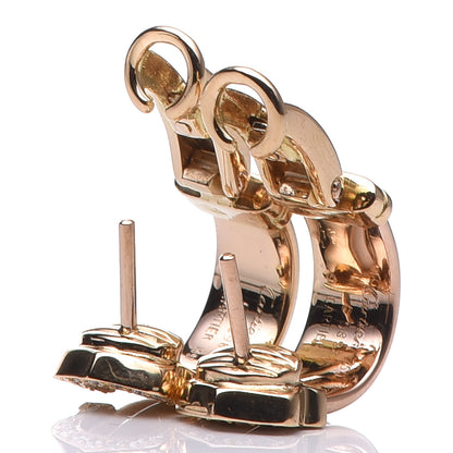 Cartier 18K Yellow White Pink Gold Diamond C De Earrings 3 of 5