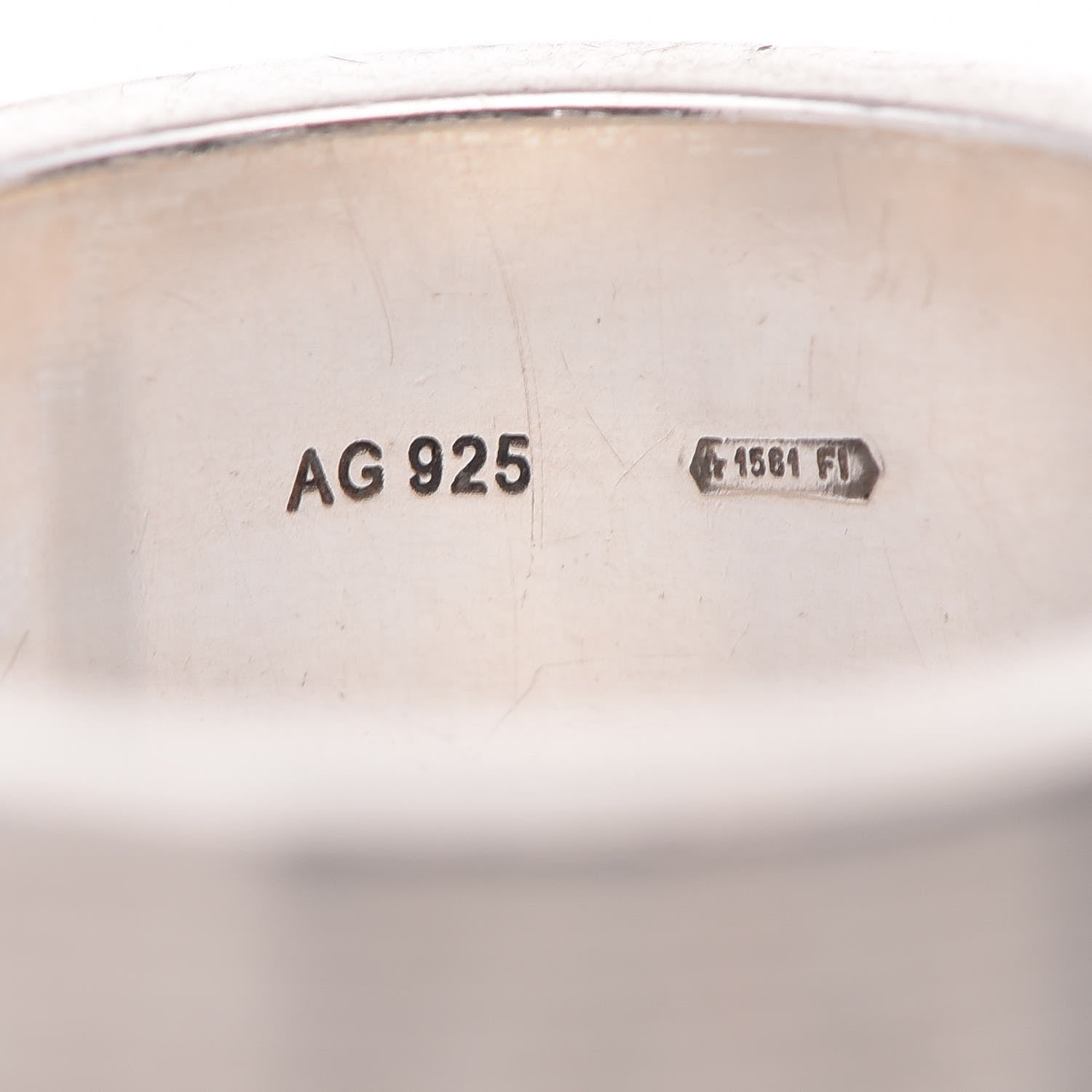 Gucci Sterling Silver Signature Band Ring 59 8.75 4 of 5