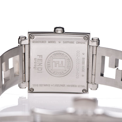 Fendi Stainless Steel Diamond Bezel Mother of Pearl 25mm Quadro Quartz Watch 5 of 6