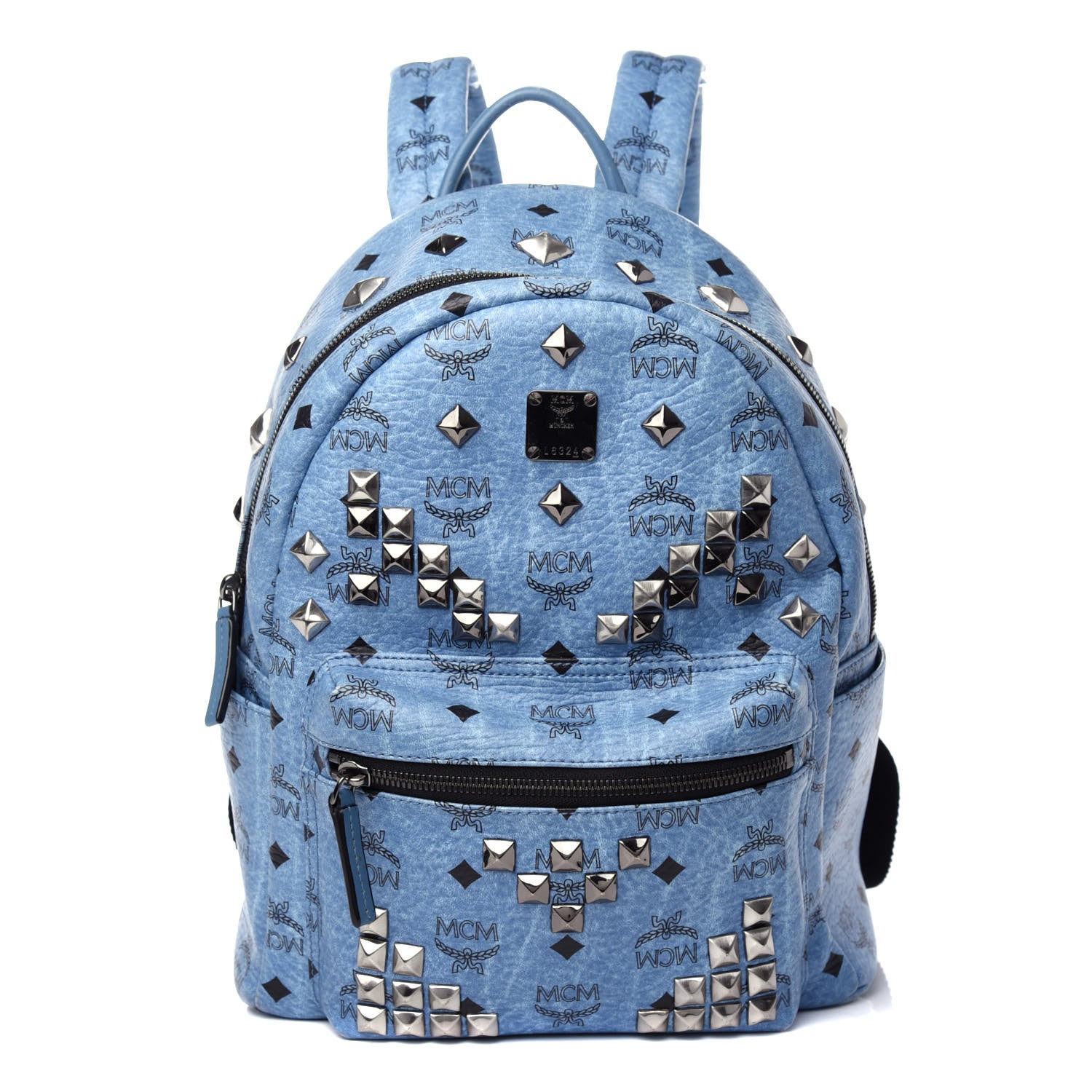 MCM Visetos Studded Small Stark M Backpack Blue 1 of 10