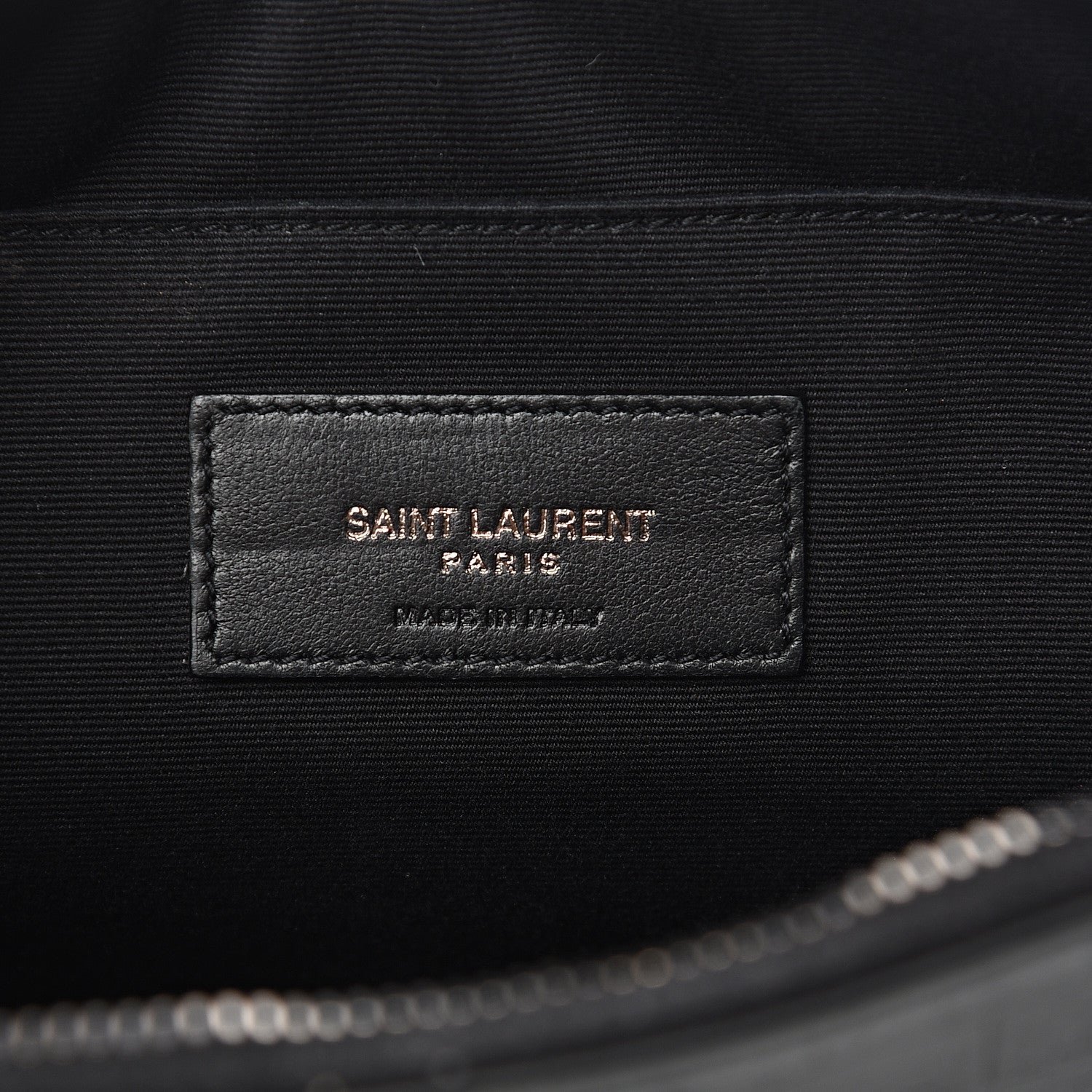 Saint Laurent Calfskin Crocodile Embossed Monogram iPad Case Black 5 of 8