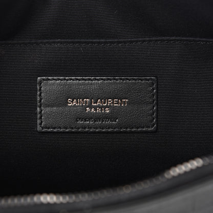 Saint Laurent Calfskin Crocodile Embossed Monogram iPad Case Black 5 of 8