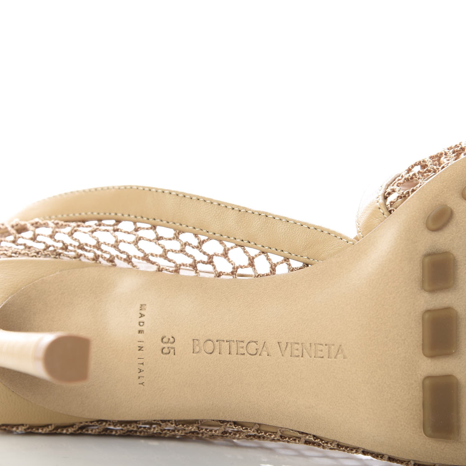 Bottega Veneta Mesh Nappa Chunky Chain Sandals 35 Beige Pony 8 of 9