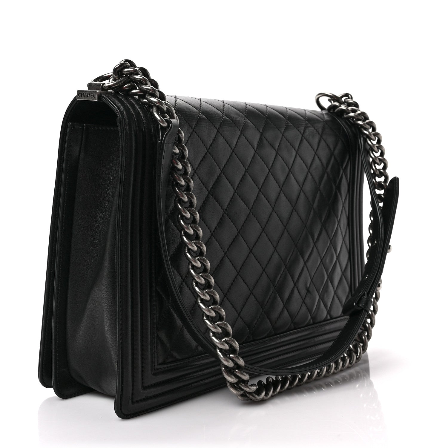 Chanel Lambskin Quilted Large Boy Flap Black 3 of 7