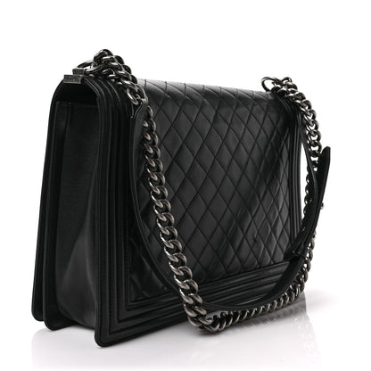 Chanel Lambskin Quilted Large Boy Flap Black 3 of 7