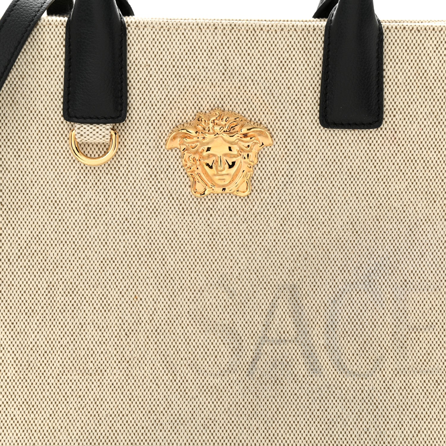 Versace Canvas Calfskin La Medusa Tote Bag Beige 7 of 11
