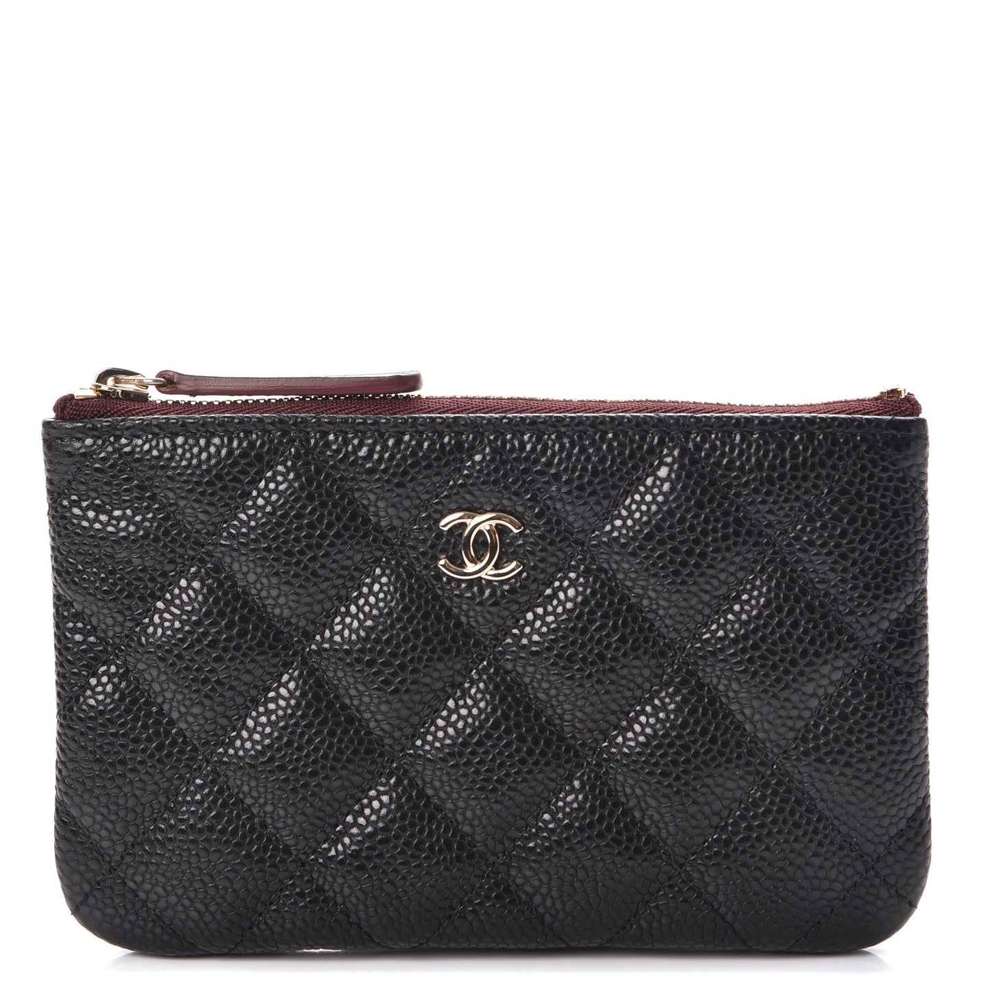 Caviar Quilted Small Cosmetic Case Black