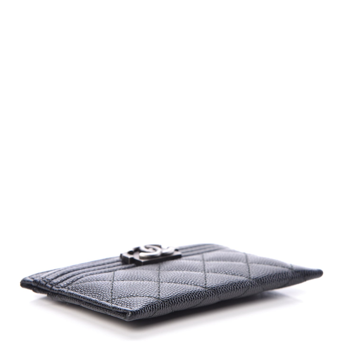 Caviar Quilted Boy Card Holder Black