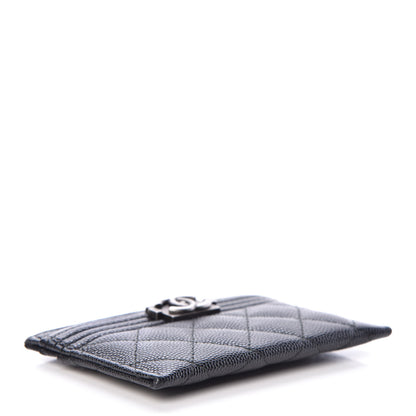 Chanel Caviar Quilted Boy Card Holder Black 4 of 9