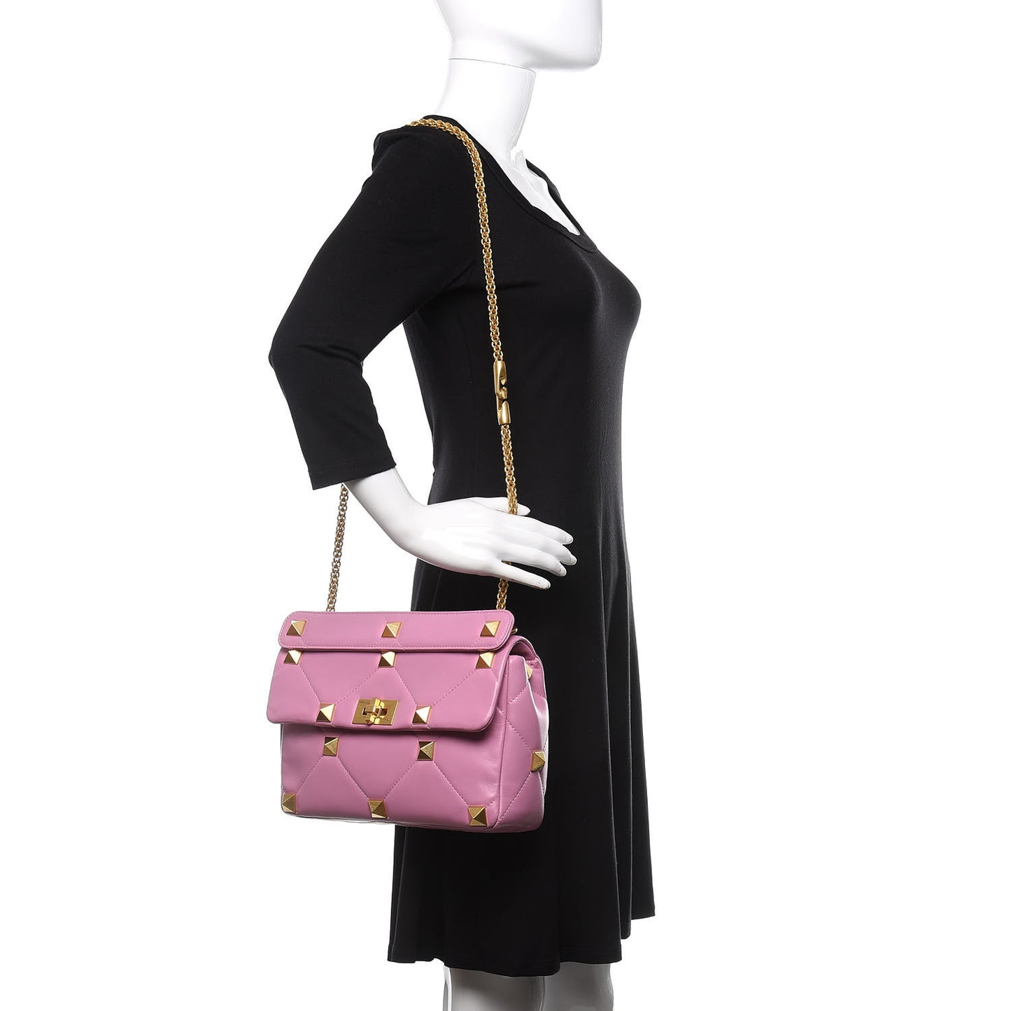 Nappa Large Roman Stud Shoulder Bag Giacinto