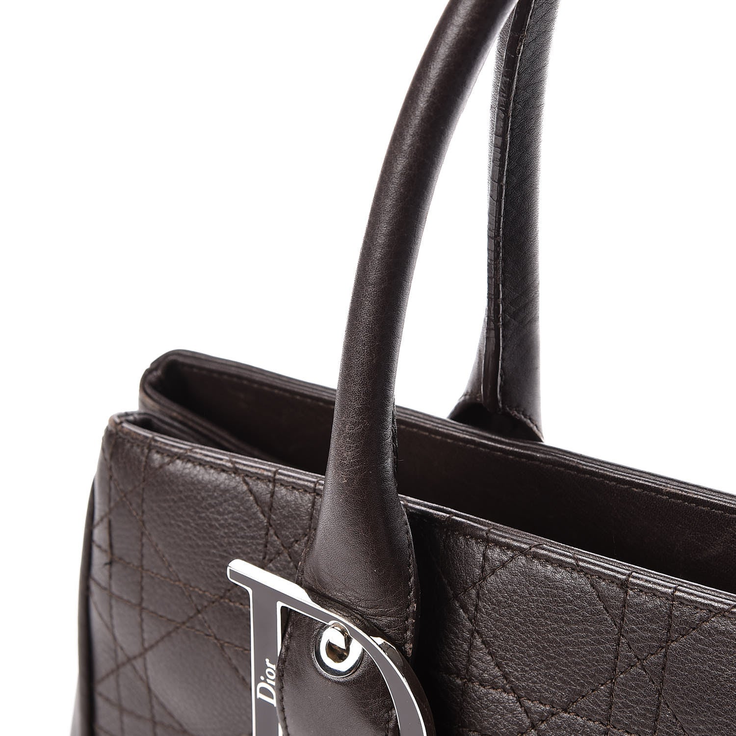 Christian Dior Calfskin Cannage Shoulder Bag Dark Brown 24 of 24