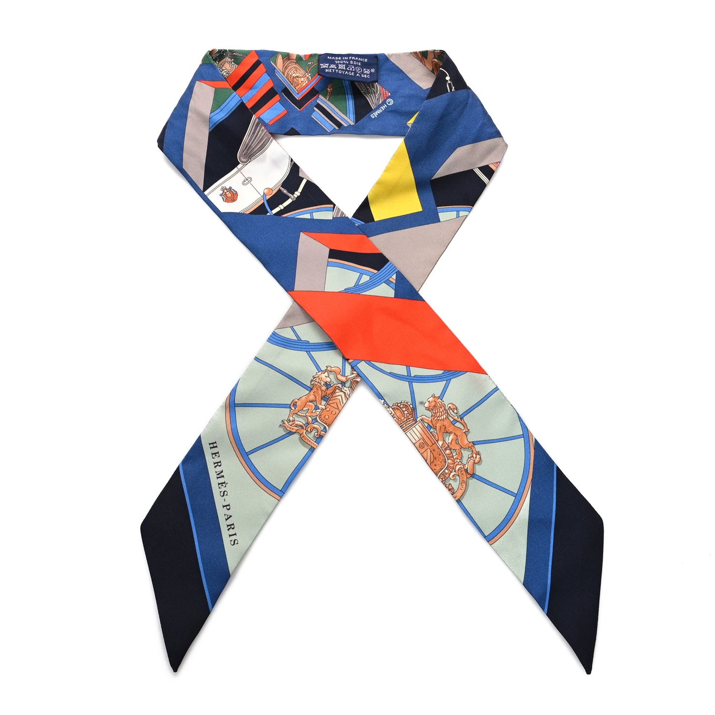 Silk Springs Springs Twilly Marine Vert Jaune