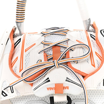 Balenciaga Faux Calfskin Fabric Glow In The Dark Small Sneakerhead Top Handle Bag White Orange 8 of 10