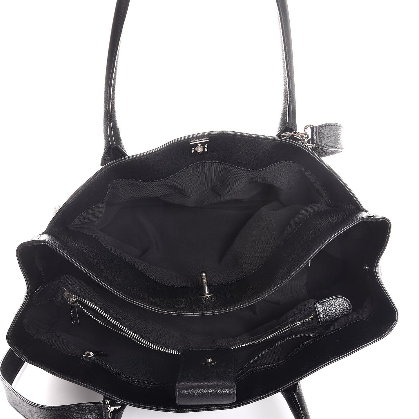 Calfskin Cerf Executive Shopper Tote Black
