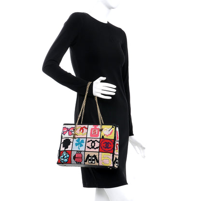 Chanel Needlepoint Precious Symbols Shoulder Bag Black 2 of 12