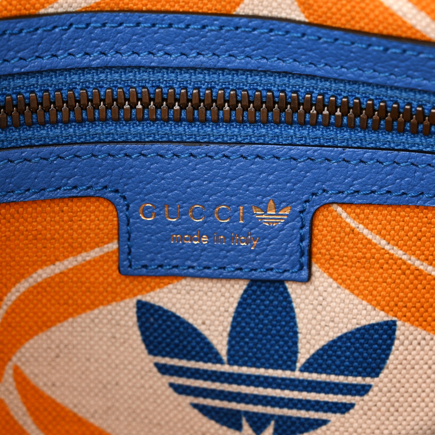 Gucci X ADIDAS Textured Dollar Calfskin Belt Bag Blue 1579773