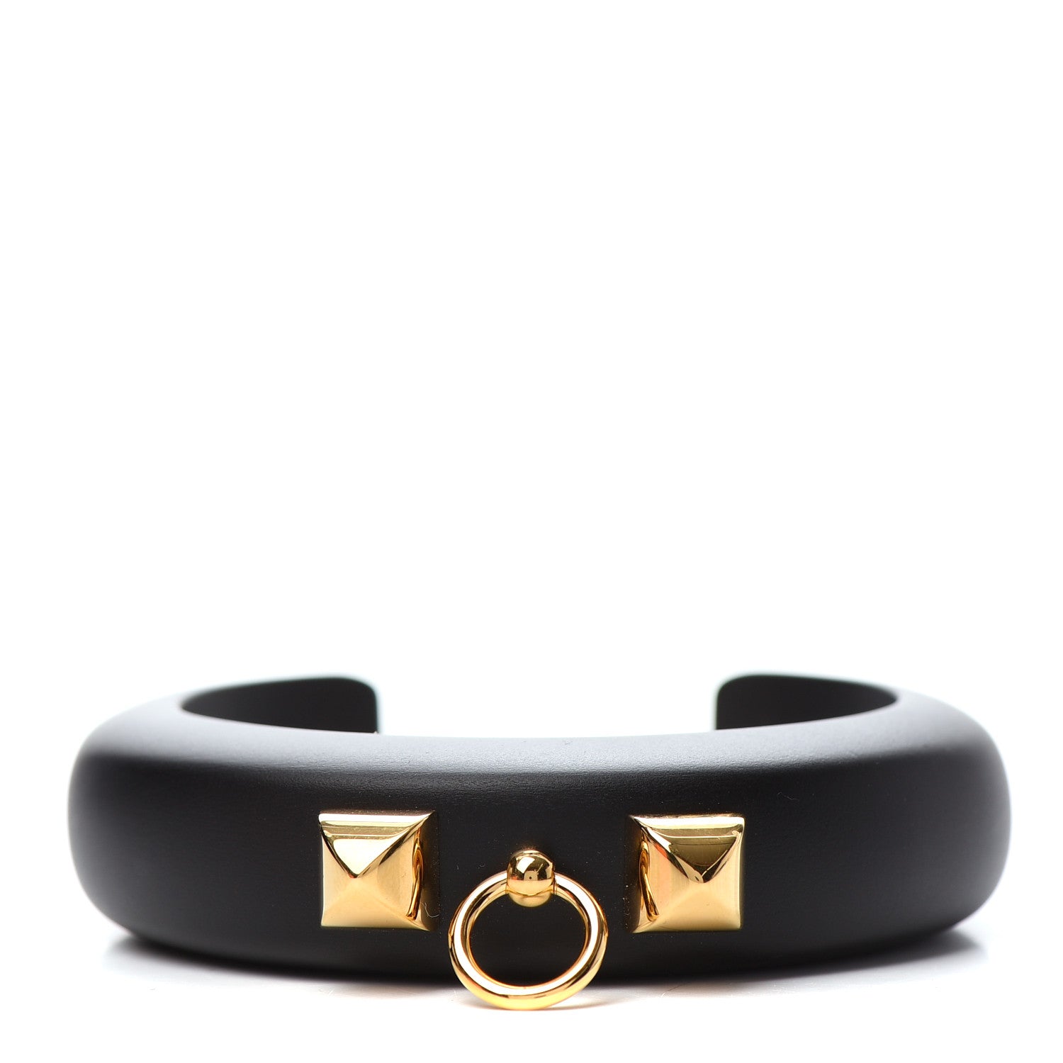 Hermes Pearwood Medor Fine Cuff Bracelet M Black 1 of 6